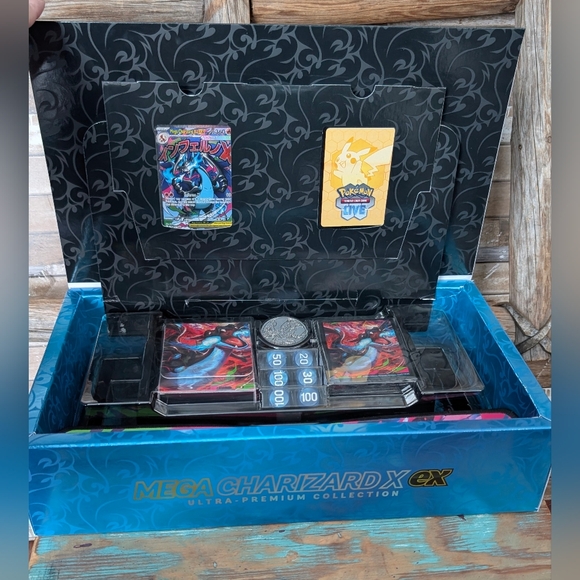 Mega Charizard X Ex Ultra Premium Collection W Promo Card #023 W Extra 3 Cards - Picture 11 of 15